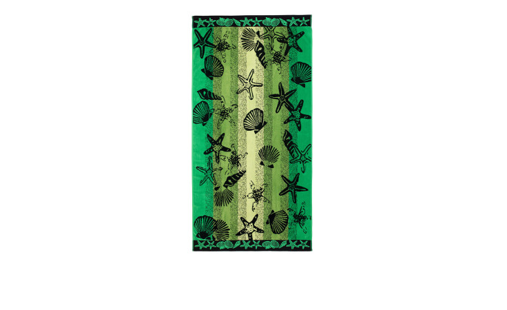 Velours-Strandtuch Seestern mit Muscheln 90 x 180 cm