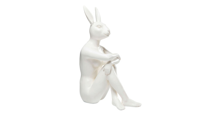 Deko-Hase Gangster 39 cm hoch in weiß