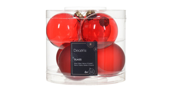 Christbaumkugeln 6er Weihnachtsrot