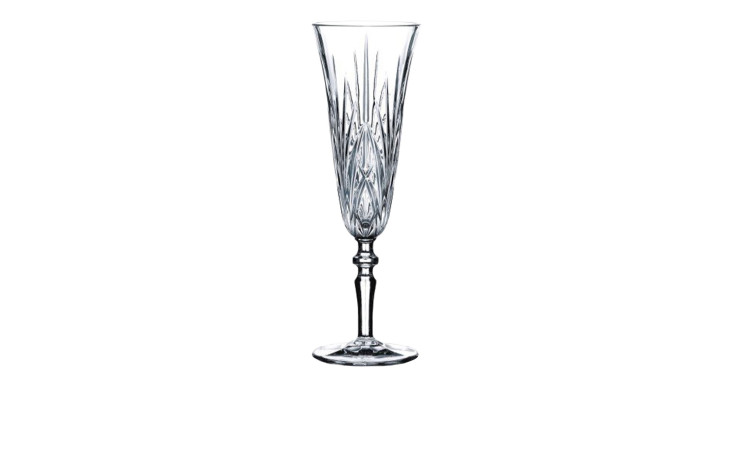 Sektglas Palais 140 ml aus transparenten Kristallglas mit einer Rauten-Optik.
