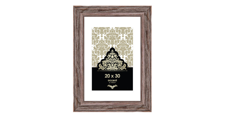 Bilderrahmen Vintage 20 x 30 cm mit einem braunen Holzrahmen und transparentem Glas.