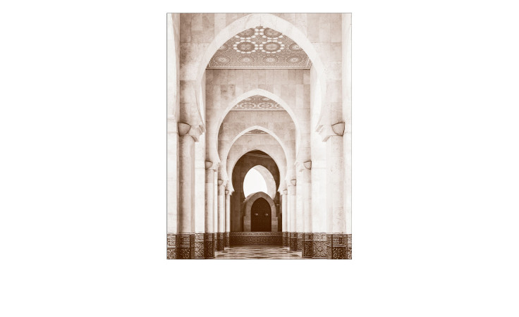 Glasbild Oriental Palace 60 x 80 cm, Altes Gebäude von innen