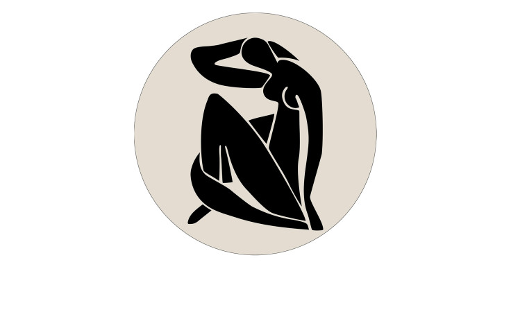 Glasbild Figures and Lines 50 cm Frau als Figur