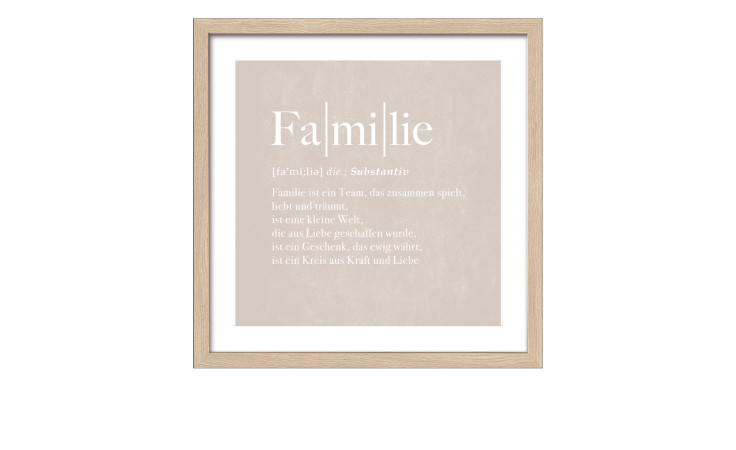 Rahmenbild Familie 33 x 33 cm