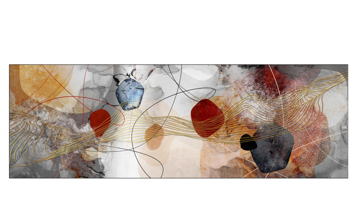 Alubild Lines and Shapes 50 x 150 cm