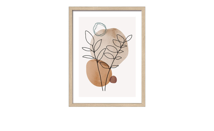 Rahmenbild Line-Art Leaves 33 x 43 cm