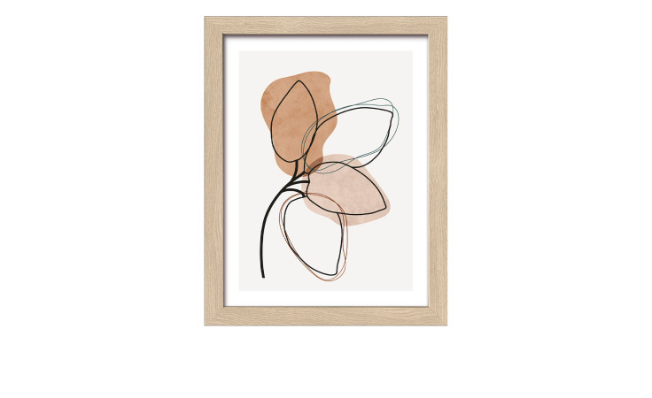 Rahmenbild Line Art Leaves II 24 x 19 cm