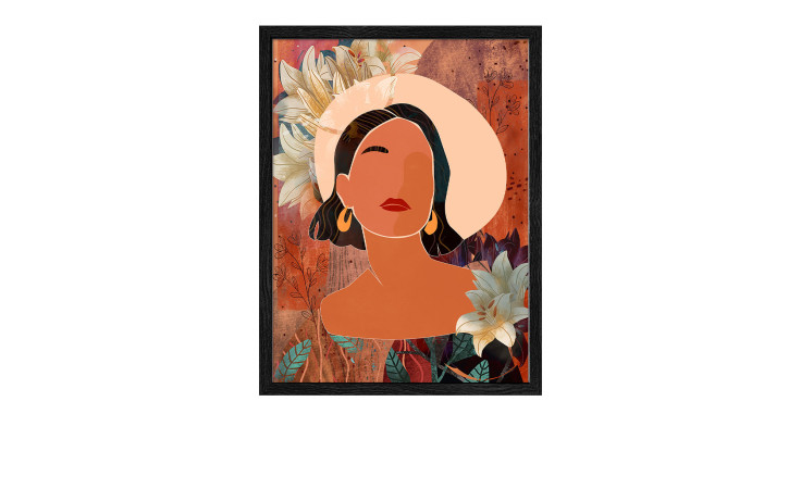 Rahmenbild Flower Girl Illustration 33 x 43 cm
