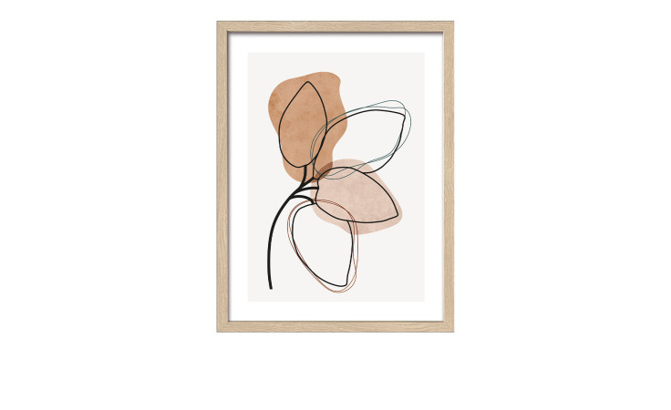 Rahmenbild Line-Art Leaves 33 x 43 cm