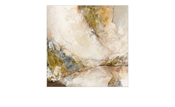 Alubild Brown-Silver-Gold- 98 x 98 cm
