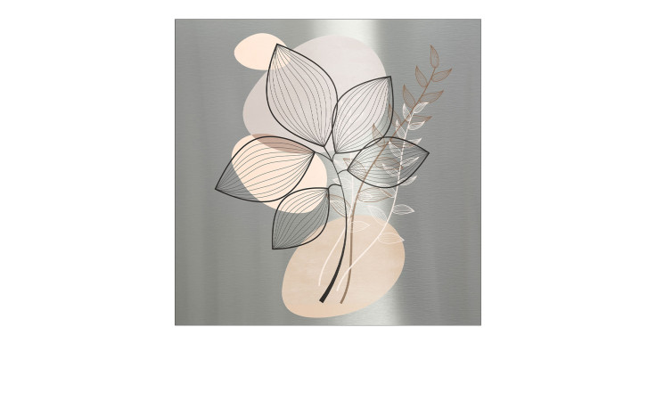Alubild Line Art Leaves 50 x 50 cm