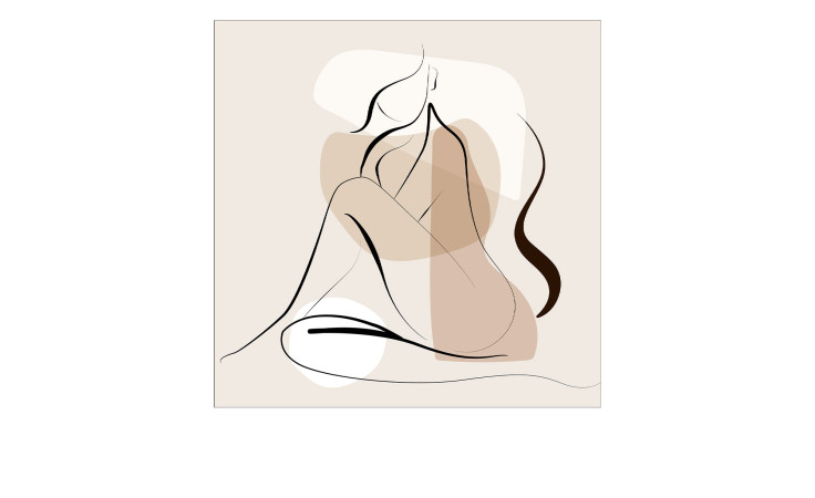 Leinwandbild Line Art Woman 30 x 30 cm