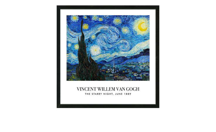 Rahmenbild Van Gogh The Stary Night 53 x 53 cm