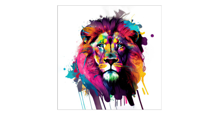Glasbild Colorful Lion Head 30 x 30 cm