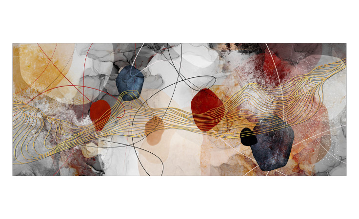 Glasbild Line and Shapes 30 x 80 cm