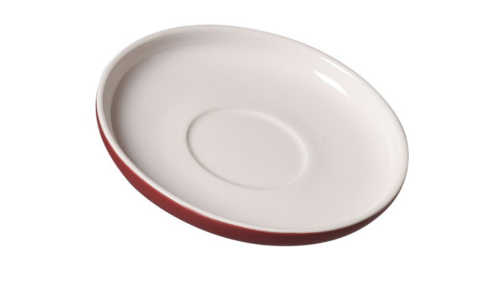 Espressountere Jasper in der Farbe Rot, Weiß und mit dem Durchmesser von ca. 11 cm.