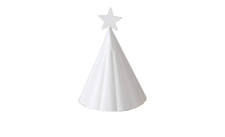 Weihnachtsbaum 12 cm aus Eisen in weiß.