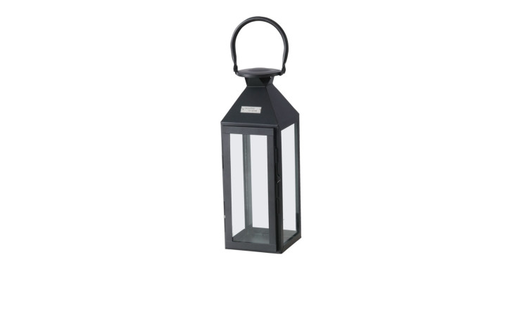 Laterne Jason 33 cm in schwarz aus Eisen 