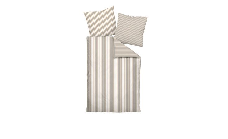 Mako-Satin Bettwäsche Modernclassic in der Göße 155 x 220 cm un in der Farbausführung beige