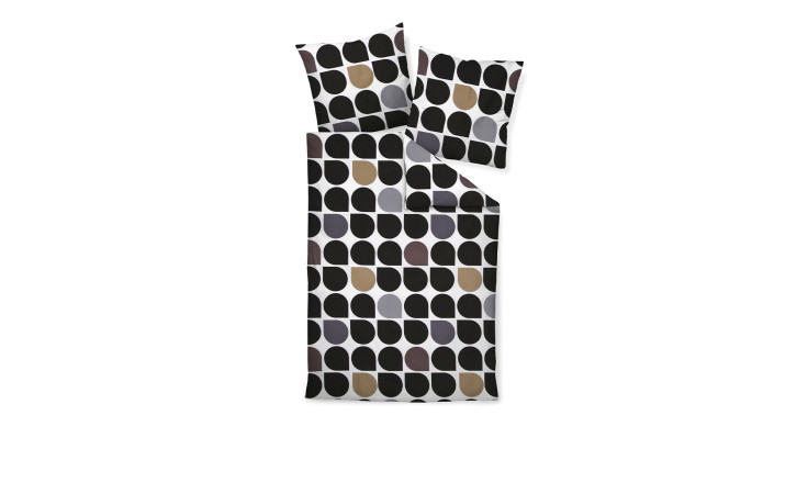 Satin-Bettwäsche 155 x 220 cm Schwarz Platin