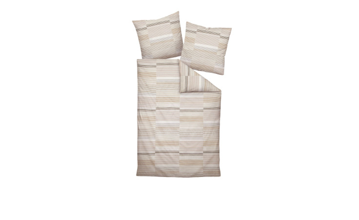 Satin-Bettwäsche 155 x 220 cm Beige 