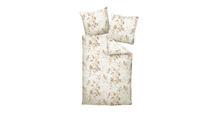 Flanell Bettwäsche 155 x 220 cm Beige 