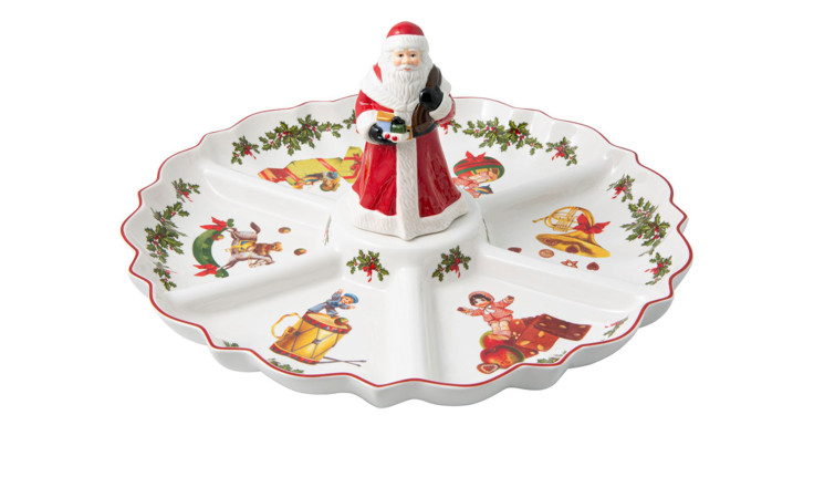 Kabarett Nostalgie Toy's Fantasy 38 cm in weiß mit weihanchtlichen Motiven.