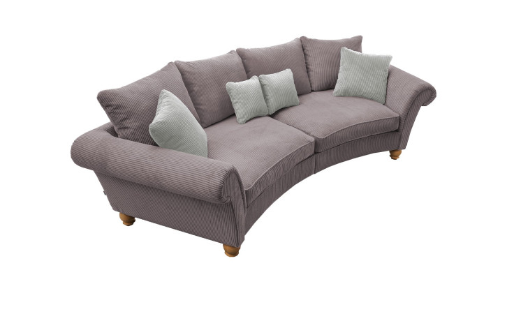 Megasofa Bordeaux in der Farbe grau-braun mit Kissen in grau braun und silber