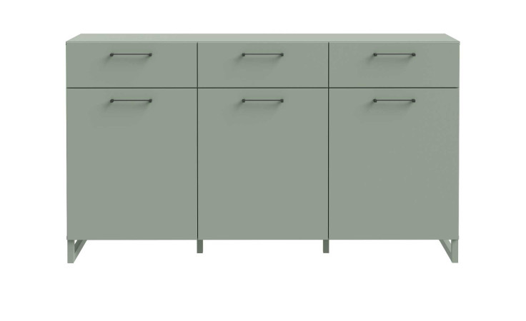 Sideboard Star, in der Farbausfürhung Salbeigrün mit 3 Türen und 3 Schubkästen, Frontansicht