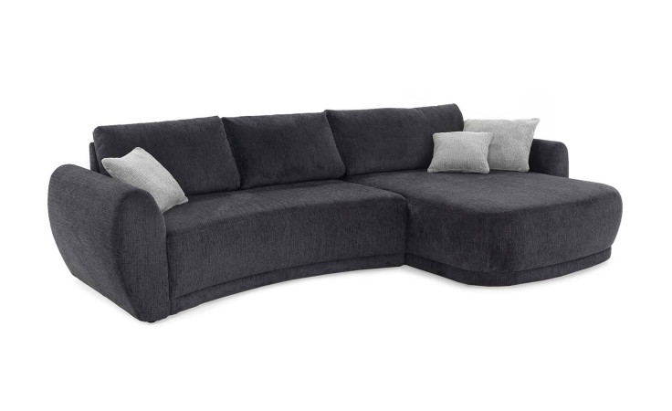Wohnlandschaft Lissy mit einem Chenillebezug in der Farbe Schwarz