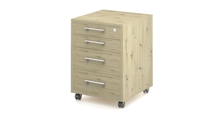 Rollcontainer vito Vary mit Front und Korpus in Asteiche