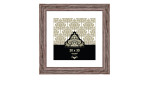 Bilderrahmen Vintage 30 x 30 cm mit einem braunen Holzrahmen und transparentem Glas.