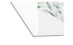 Glasbild Watercoloured Leaves 30 x 30 cm, Pflanzen, Detailfoto von einer Ecke des Bildes