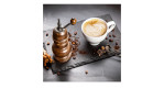 Glasbild Cafe 20 x 20 cm. Glasbild mit dem Thema - Kaffee.