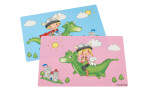 Platzmatte Happy Zoo Drache pink 30 x 45 cm