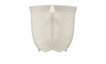 Kaffeetasse Rubin 210 ml aus Porzellan in beige. Ansicht von der Seite mit Henkel vorn.