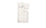 Satin-Bettwäsche 155 x 200 cm Blumenmuster 