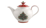 Kanne mit Deckel Toy's Delight 1,5 l in weiß mit Tannenbaum.