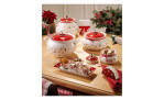 Eingedeckte Dose Toy's Delight 20 cm in weiß mit weihnachtlichen Motiven.