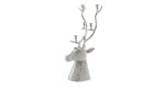 Hirsch-Kerzenhalter 73 cm aus Aluminium in der Farbe silber.