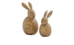 Hase 11.8 cm Holzfarben mit einen weiteren Hasen 
