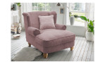 Loveseat-Sessel Bordeaux in der Farbe rosa, in einem Raum stehend