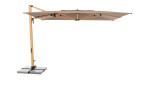 Pendelschirm Alu Wood XL Ultra mit Bezug-Ausf. in Greige und Gestell aus Aluminium und Stahl in Holzoptik, Funktion