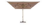 Pendelschirm Alu Wood XL Ultra mit Bezug-Ausf. in Greige und Gestell aus Aluminium und Stahl in Holzoptik, Funktion