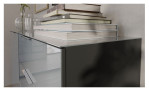 Sideboard Owingen in Silbergrau/Graphit, mit Glasauflagen, Nahaufnahme