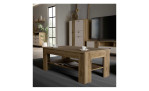 Couchtisch Komet in der Farbausfürhung Mauvella oak, in einem Raum stehend