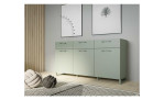 Sideboard Star, in der Farbausfürhung Salbeigrün mit 3 Türen und 3 Schubkästen, in einem Raum stehend