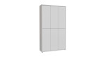 Garderobenschrank Allround, in der Farbausführung Secret grey, mit 6 Türen, Schrägansicht