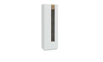 Vitrine Lüttich, in der Farbkombi. Secret grey / Valecia oak, Schrägansicht