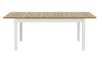 Esstisch Lüttich, in der Farbaaakombi. Secret grey / Valecia oak, Seitenansicht mit ausgezogener Tischplatte